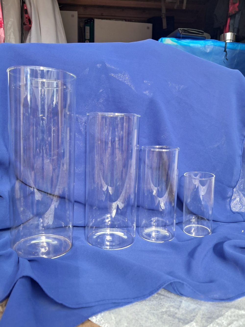 46‑Piece Clear Cylinder Vase Set – Wedding Decor – Original Packaging